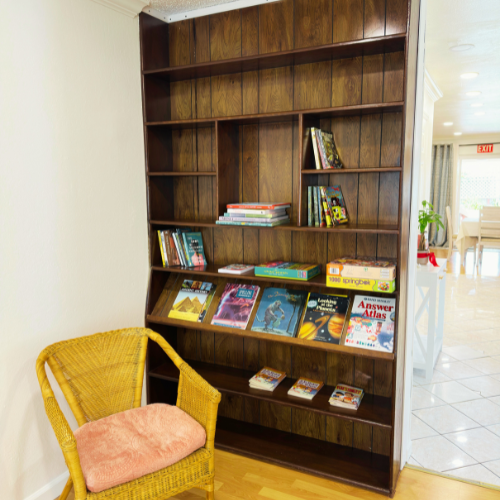 Library with bookshelves